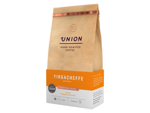 Union Organic Yirgacheffe Ethiopia Coffee bag, 200g.