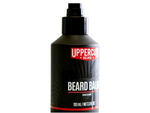 Uppercut Deluxe Beard Balm 100ml front view of beard styling balm tube with branding