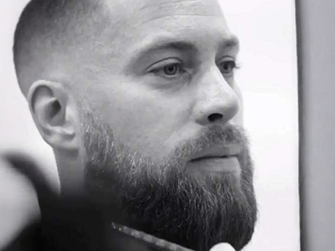 Uppercut Deluxe Beard Oil 30ml applied to beard showing groomed natural finish