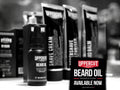 Uppercut Deluxe Beard Oil 30ml front view of beard conditioning oil bottle with branding
