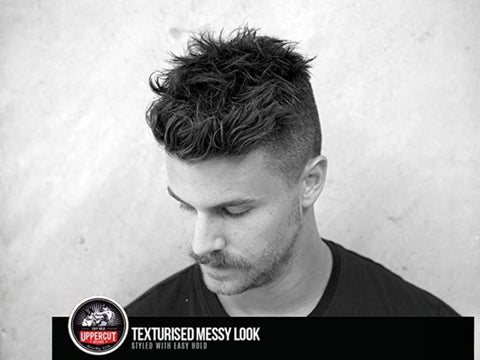 Uppercut Deluxe Easy Hold 90g styled natural textured hairstyle example with low shine finish