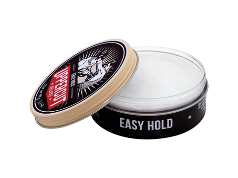 Uppercut Deluxe Easy Hold 90g open top lid view showing product logo and 90g size