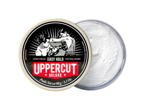 Uppercut Deluxe Easy Hold 90g open top lid view showing product logo and 90g size