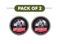 Two round tins of Uppercut Deluxe Matte Pomade shown side by side under a green banner that reads 'PACK OF 2' on a white background.