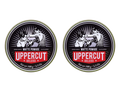 Uppercut Deluxe Matte Pomade 100g texture close up on finger showing medium hold matte finish styling product 2 packs