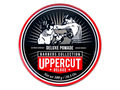 Uppercut Deluxe Pomade 300g front view of large size styling pomade tin with branding