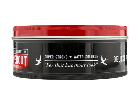 Uppercut Deluxe Pomade 300g side view showing product logo and 300g 