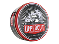 Uppercut Deluxe Pomade 300g front view of large size styling pomade tin with branding