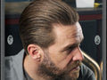 Uppercut Deluxe Resin and Rose Pomade 100g styled slick back hairstyle example with high shine finish