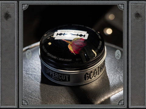 Uppercut Deluxe Resin and Rose Pomade 100g medium hold high shine water based hair styling product