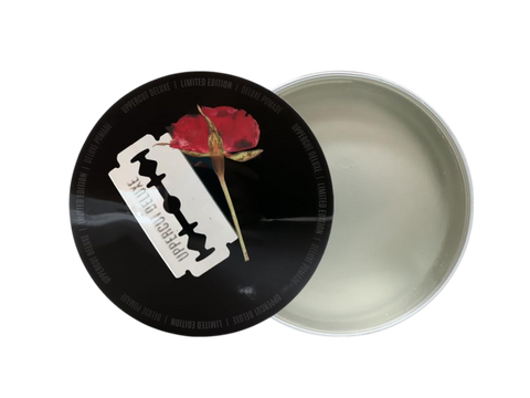 Uppercut Deluxe Resin and Rose Pomade 100g open top lid view showing product artwork and 100g size