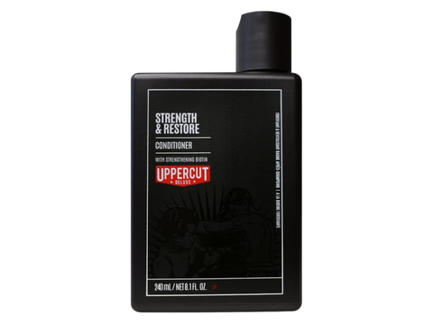 Uppercut Deluxe Strength and Restore Conditioner 240ml front view of conditioner bottle with branding
