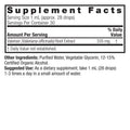 Nature’s Answer Valerian Root Liquid Extract 30ml supplement facts label on a white background