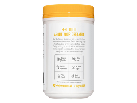 Vital Proteins Collagen Creamer vanilla powder tub 305g supplement facts and ingredients