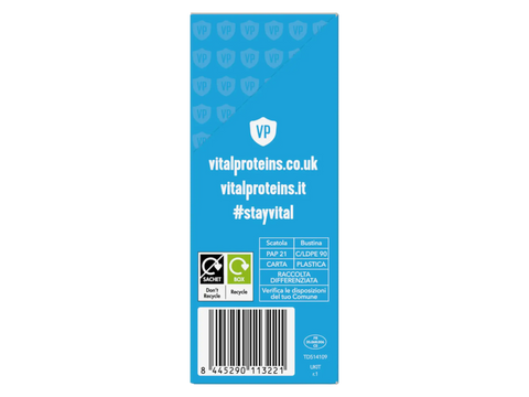 Vital Proteins Collagen Peptides sachet box unflavoured 10 x 100g barcode