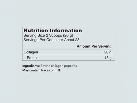 Vital Proteins Collagen Peptides unflavoured powder tub 567g supplement facts and ingredients