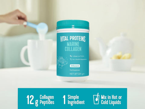 Vital Proteins Marine Collagen unflavoured powder tub 221g how to use instructions