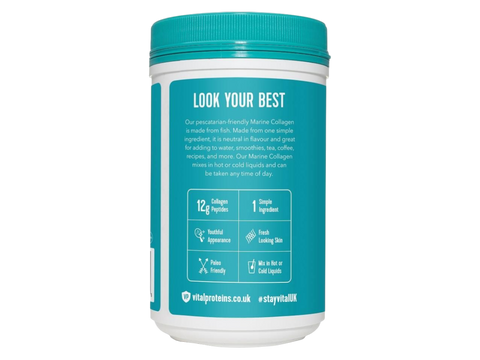 Vital Proteins Marine Collagen unflavoured powder tub 221g supplement facts and ingredients