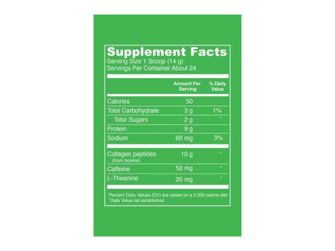 Vital Proteins Matcha Collagen matcha powder tub 341g supplement facts and ingredients