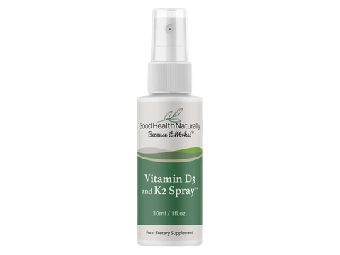 Good Health Naturally Vitamin D3 & K2 Sublingual Spray spray bottle 30ml front label
