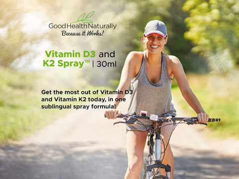 Good Health Naturally Vitamin D3 & K2 Sublingual Spray spray bottle 30ml supplement facts and ingredients