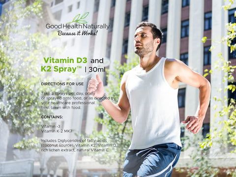 Good Health Naturally Vitamin D3 & K2 Sublingual Spray spray bottle 30ml supplement facts and ingredients