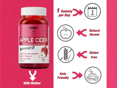 Weider Apple Cider Vinegar 70 Gummies