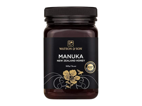 Watson & Son Black Label Manuka Honey MGS16+ (MGO600) 500g jar front label packaging