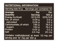 Watson & Son Black Label Manuka Honey MGS5+ (MGO100) 500g jar nutrition information panel