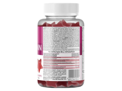 Product barcode for Weider 1mg Melatonin strawberry gummies.
