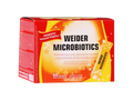 Front: Weider Microbiotics Immune Support probiotic box with 60 single-dose sachets, orange flavour, on white background.