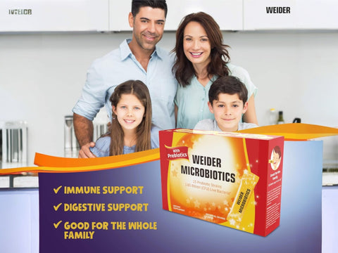 Weider Microbiotics Probiotic - 15 Live Strains with Vitamin C - 60 Sachets