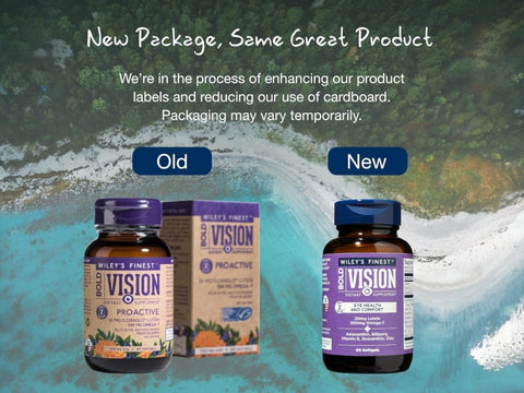 Wiley’s Finest Bold Vision Wild Alaskan Fish Oil - 60 Capsules. Old & new packaging