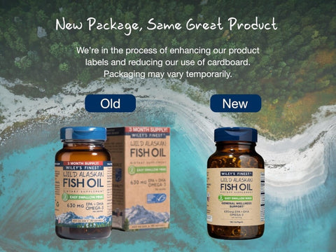 Wiley's Finest Easy Swallow Minis Omega-3 Fish Oil - 180 Softgels old & new packaging