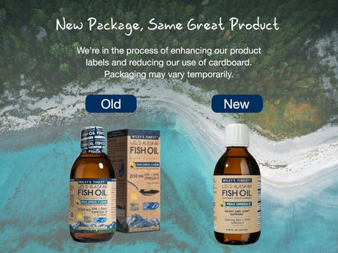 Wiley's Finest Wild Alaskan Fish Oil Omega-3 Liquid Lemon - 250ml old & new packaging