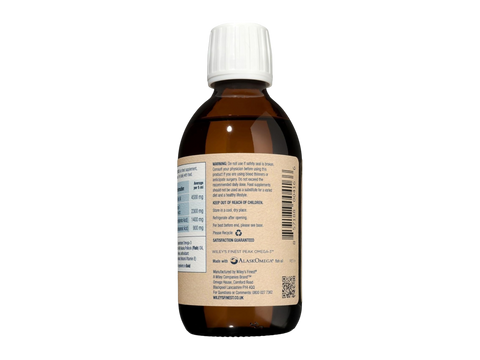 Wiley's Finest Peak Omega-3 liquid fish oil barcode packaging lemon 250ml