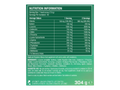 Nutrition information label on a green background