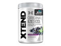 Container of XTEND BCAA supplement with black current flavor on a white background