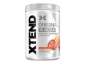 Container of XTEND BCAA supplement with blood orange flavor on a white background
