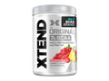 Container of XTEND BCAA supplement with fruit illustration on a white background