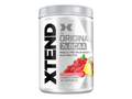 Container of XTEND BCAA supplement with raspberry pineapple flavor on a white background