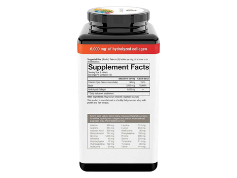 Youtheory Collagen + Biotin – 390 Tablets supplement facts