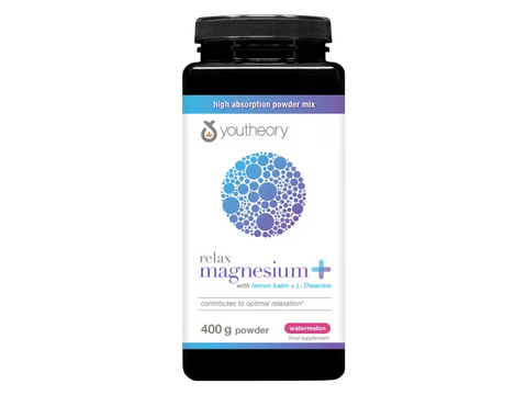Youtheory Magnesium Powder jar, watermelon, 400g.