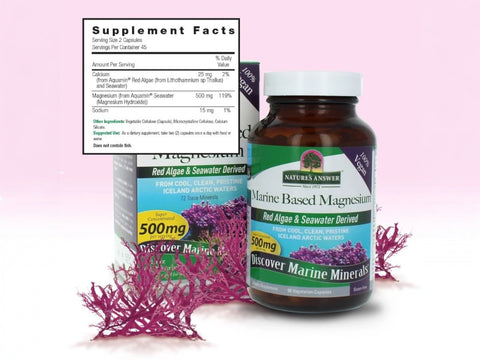 Nature's Answer Marine Magnesium Capsules 90 count supplement facts and directions
