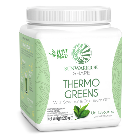 Sunwarrior Shape Thermo Greens unflavoured plant based greens powder tub 210g