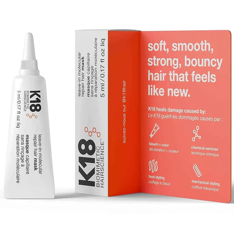 K18 Leave-In Molecular Repair Hair Mask - 5ml tube & box