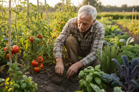 active men still gardening due to taking care of their health