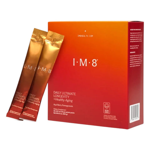 IM8 Daily Ultimate Longevity Acai Berry Pomegranate 30 sachets box