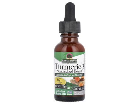 Nature's Answer Turmeric-3 Alcohol-Free Liquid Extract 30ml curcumin supplement front label