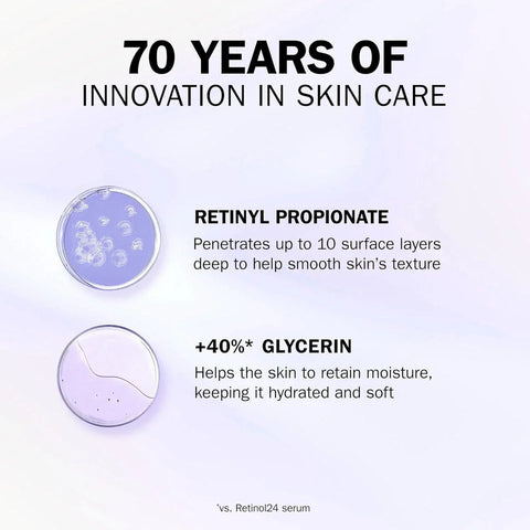 Olay Retinol24 Serum packaging showing ingredients and details.